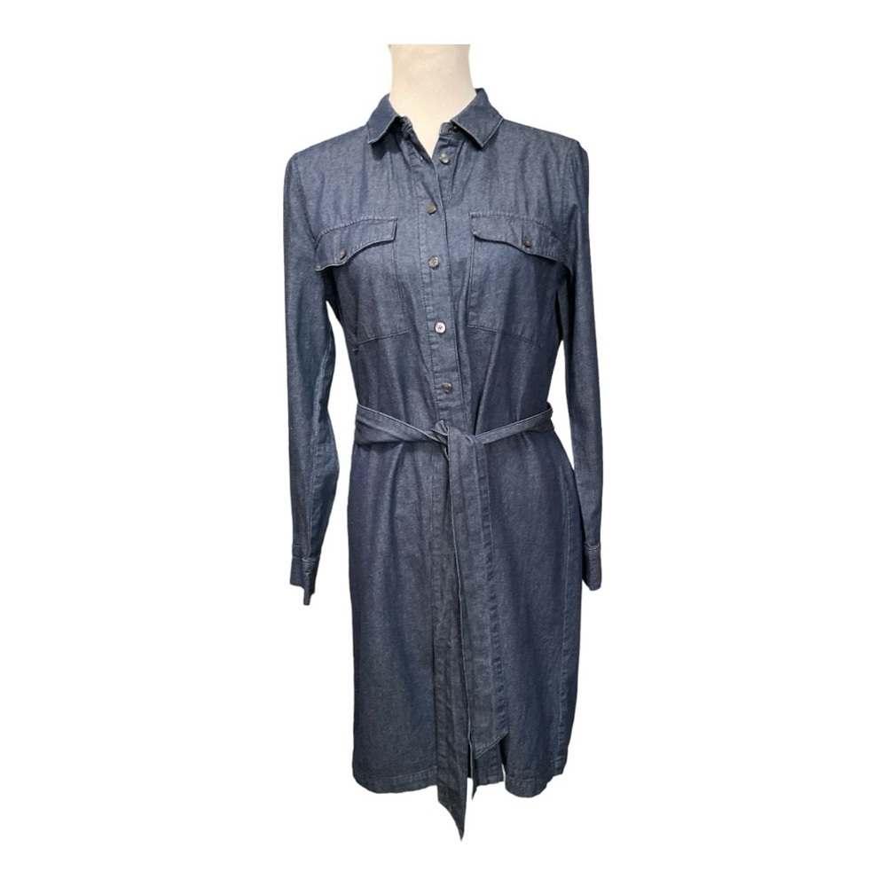 Draper James Chambray Belted Shirtdress Size 8 - Picture 2 of 8